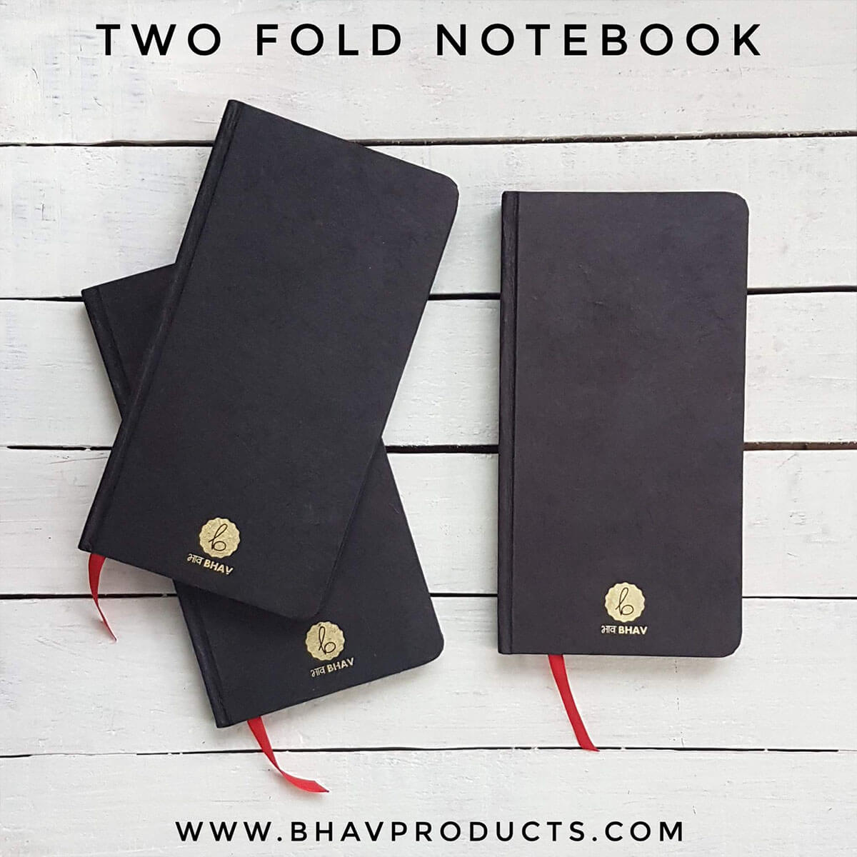 Featured image for “Two Fold Black Hardcover Notebook (Grid and Line)”