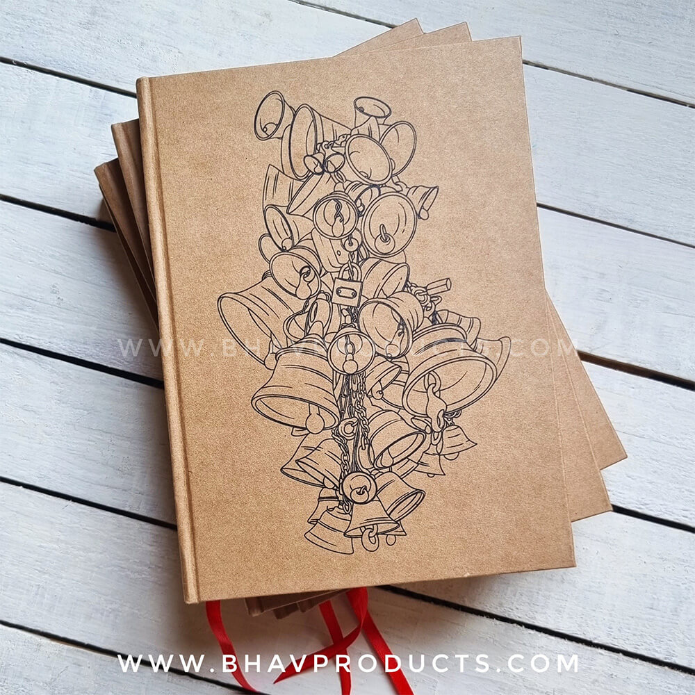 Cluster of Bells, Ghanti Brown Hardcover Notebook (Line, Dot) 120 gsm ...