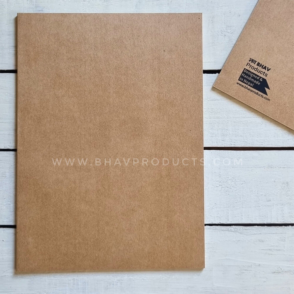 BLANK Cover Notebook (Lined, Cream) Paper - 100 pages - 80 gsm – Bhav Shop