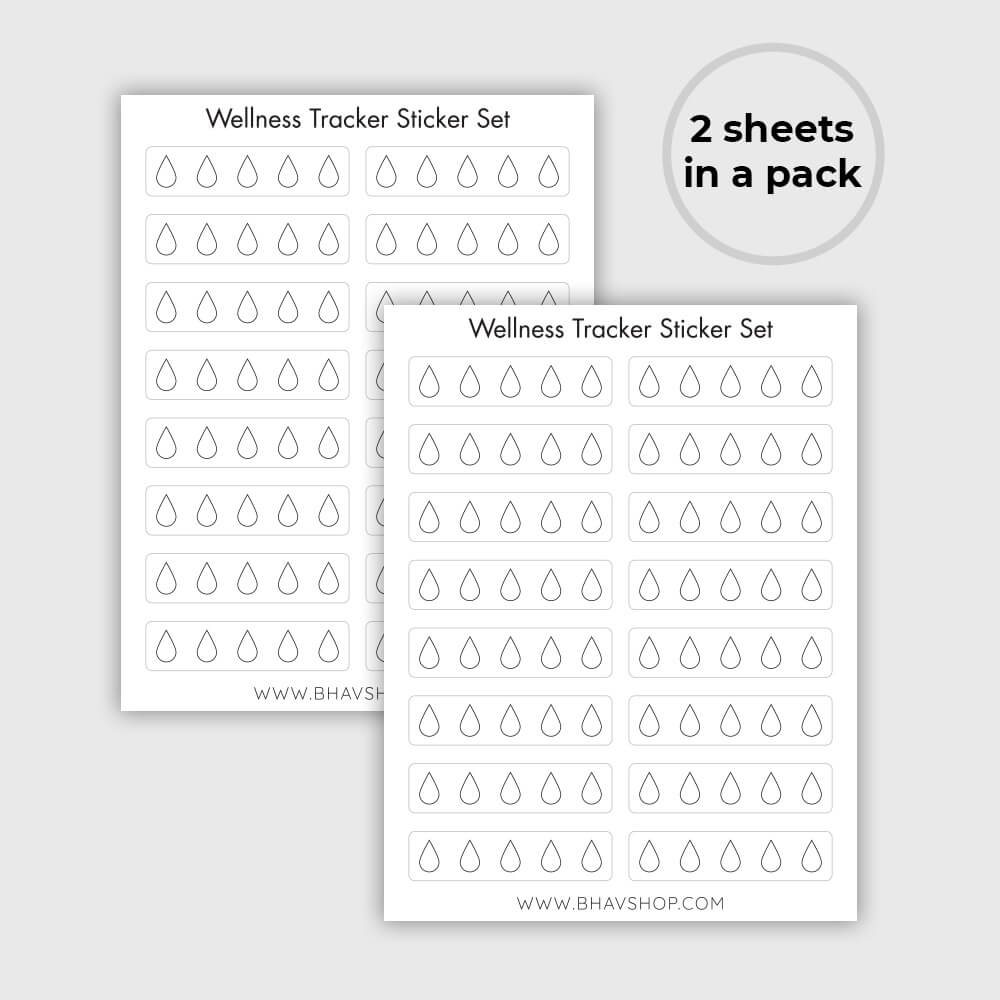 Wellness Tracker Sticker - 2 Sheets in a Pack – Bhav Shop
