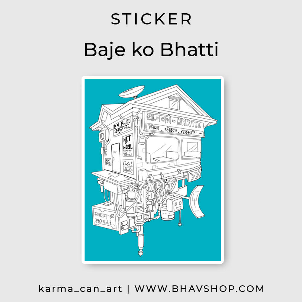 Bajeko Bhatti Die Cut Sticker – Bhav Shop