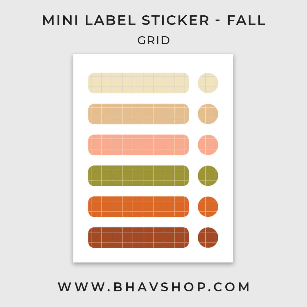 Mini Label Grid Sticker - Fall – Bhav Shop