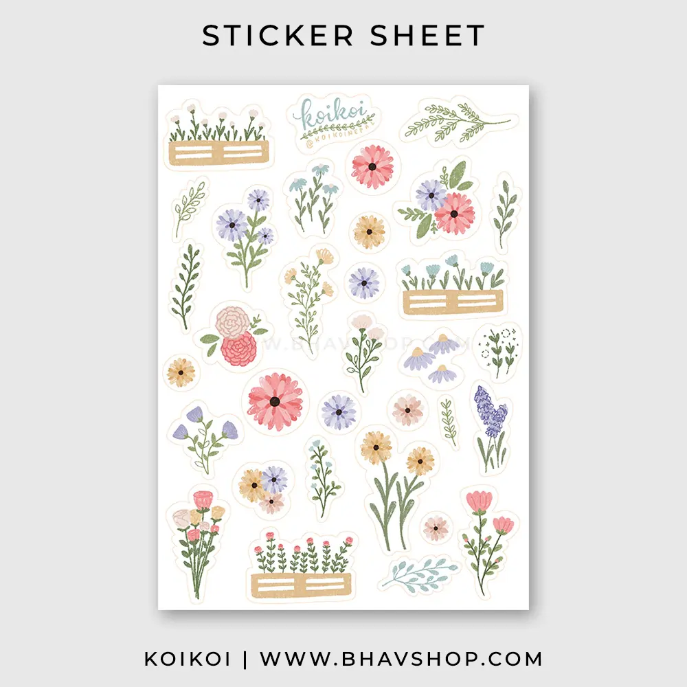 Bloom Sticker Sheet – Bhav Shop